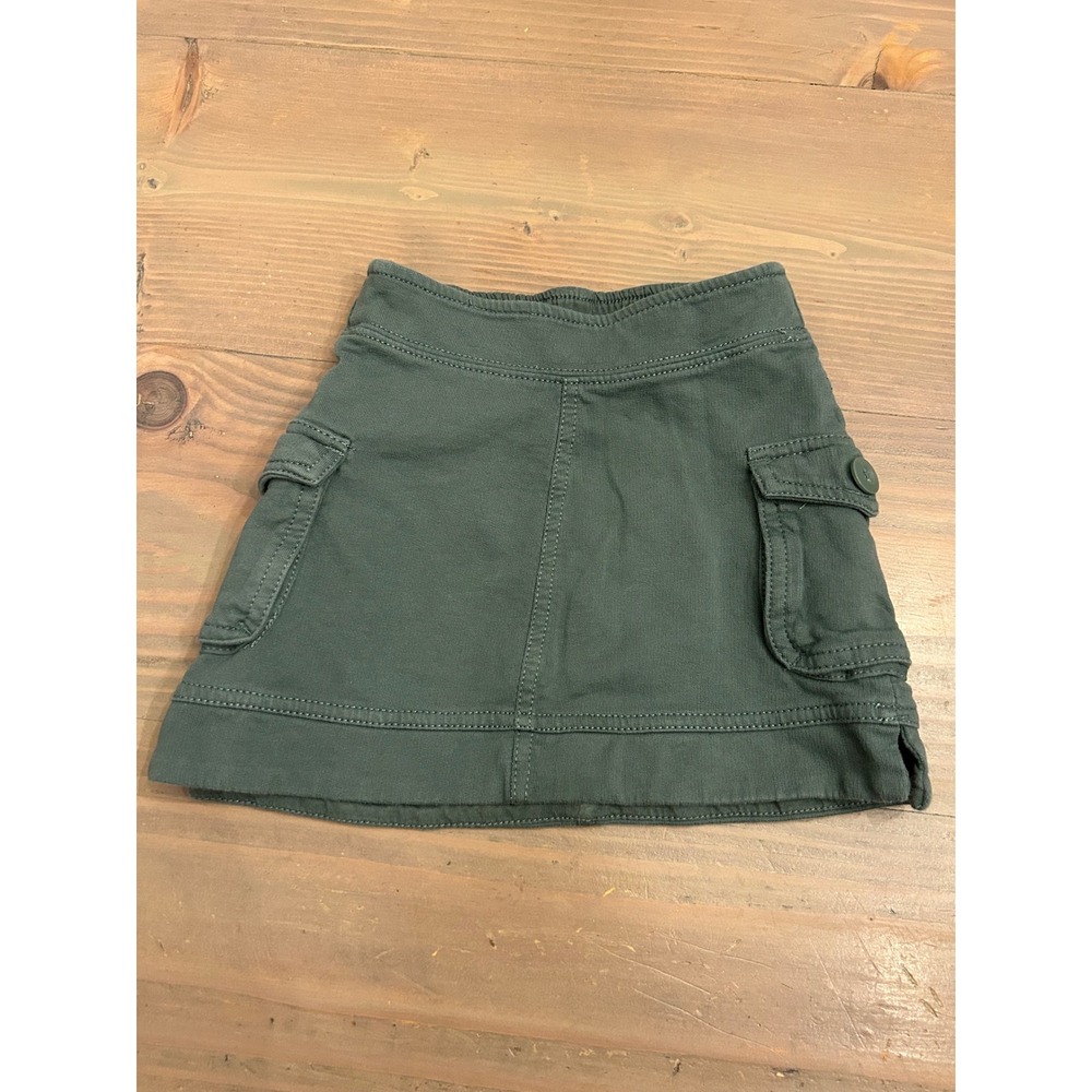 Kk1 Tea‎ Collection Girls Green Cargo Skirt Size 2 Cotton Utility Mini